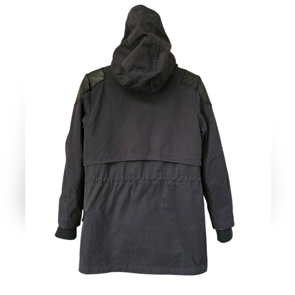 Maje black parka removable warm lining with the sherpa hood are removable sz 1 - Picture 5 of 13